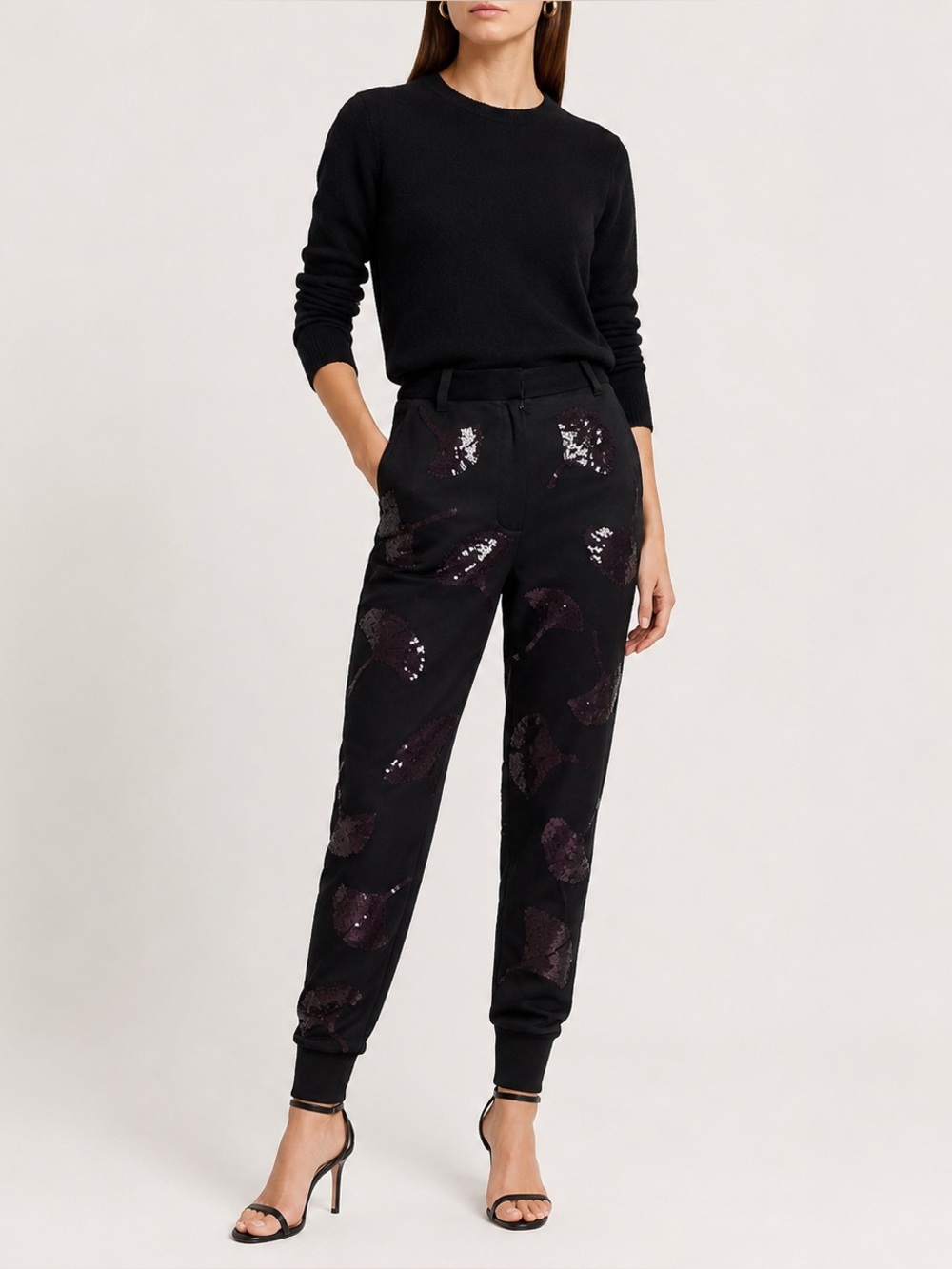 NWOT 3.1 Phillip Lim navy blue sequin embellished party jogger pants, XXS, 0